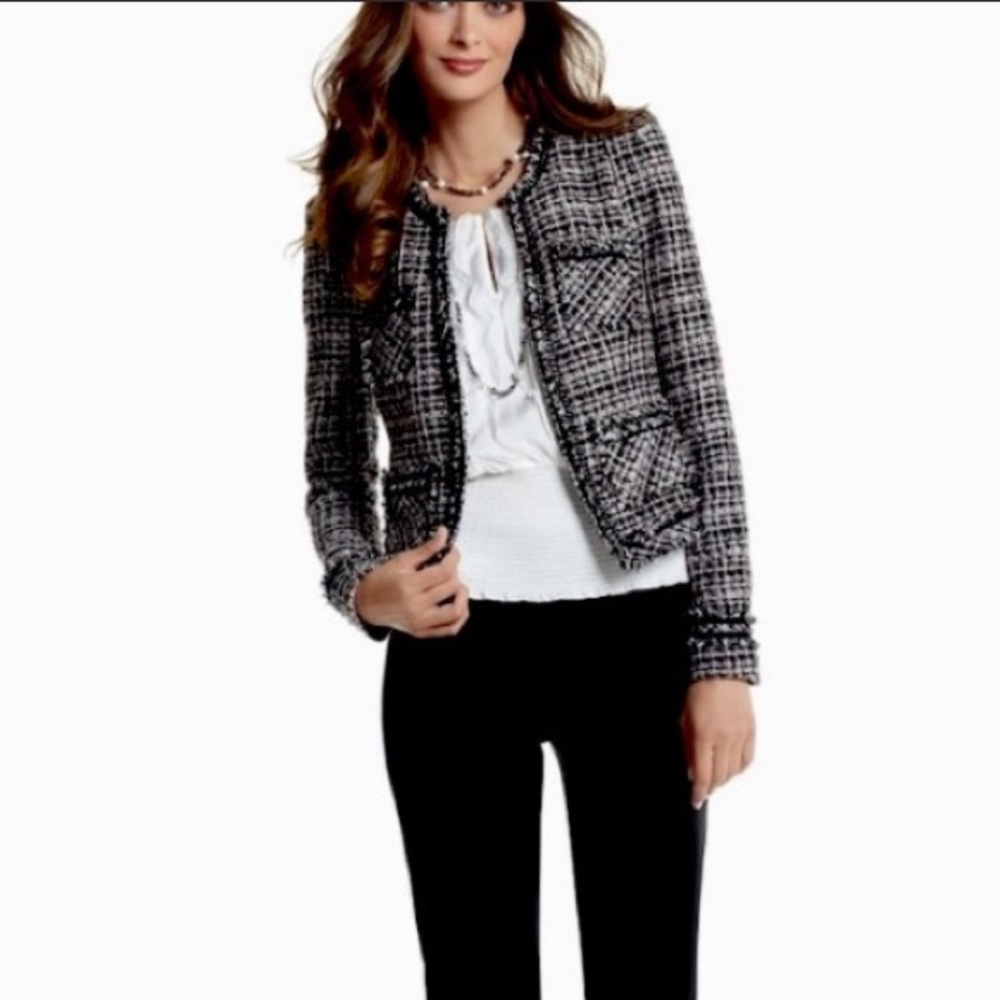 WHITE HOUSE BLACK MARKET tweed blazer NWOT sz 10